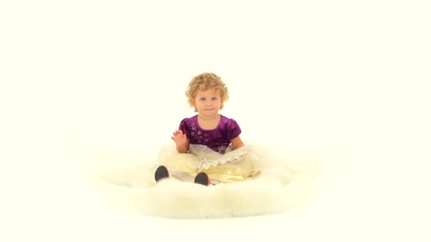 Child On A White Background — Stock Video