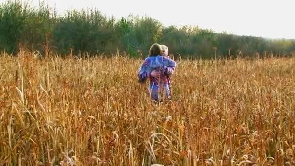 Couple Having Fun On the Field — стоковое видео