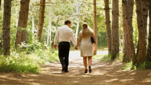 Mladý pár se drží za ruce — Stock video