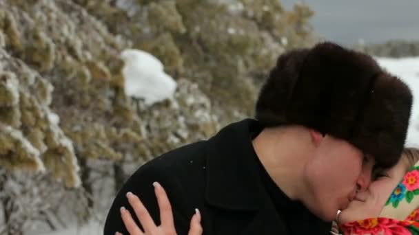 Baiser doux dans le bois de glace — Video