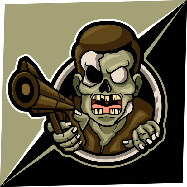 Zombie Mascotte Voor Sport Esports Log — Stockvector