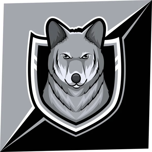 Mascota Lobo Para Deportes Esports Logo — Vector de stock