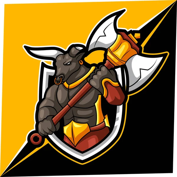 Bull Esport Maskot Pro Sportovní Esports Logo — Stockový vektor