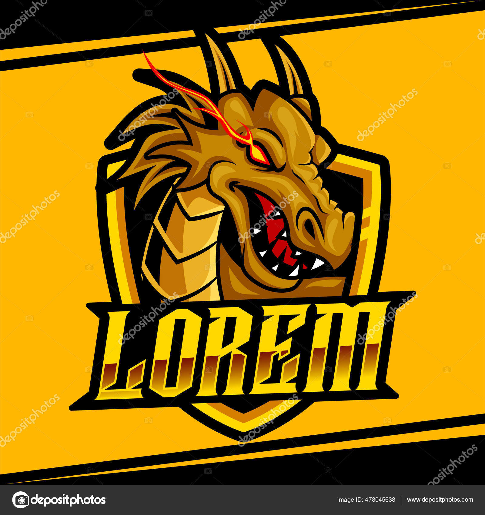 Design do diabo no logotipo do jogo de mascote de esports de estilo de  ilustração