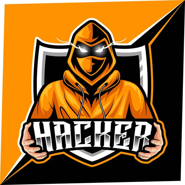 Hacker Maskottchen Für Sport Und Sport Logo Vektor Illustration — Stockvektor
