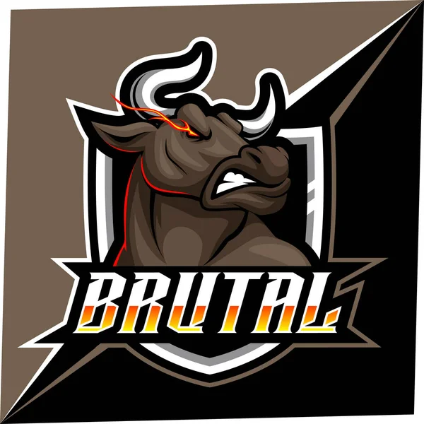 Bull Esport Maskottchen Für Sport Und Esports Logo Vektor Illustration — Stockvektor