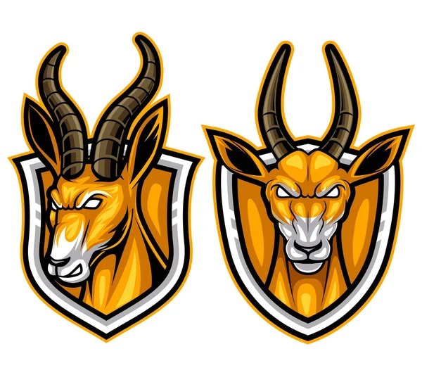 Antiloplar Hayvan Maskotu Esport Logosunu Resmettiler — Stok Vektör
