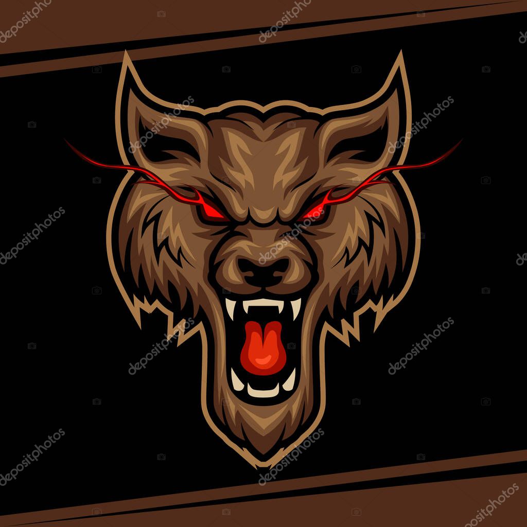 Wolf mascot for sports and esports logo