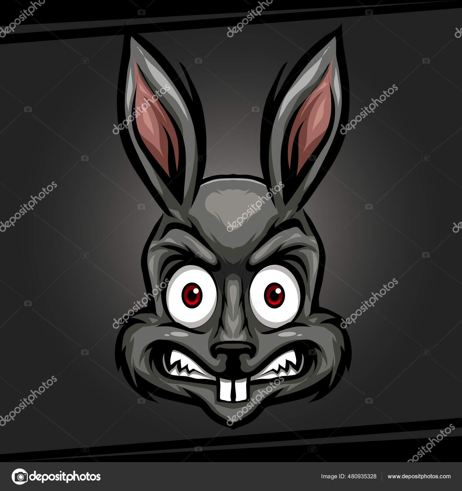 Immagini vettoriali stock di Lepre arrabbiata | DepositPhotos, image size:1600x1700