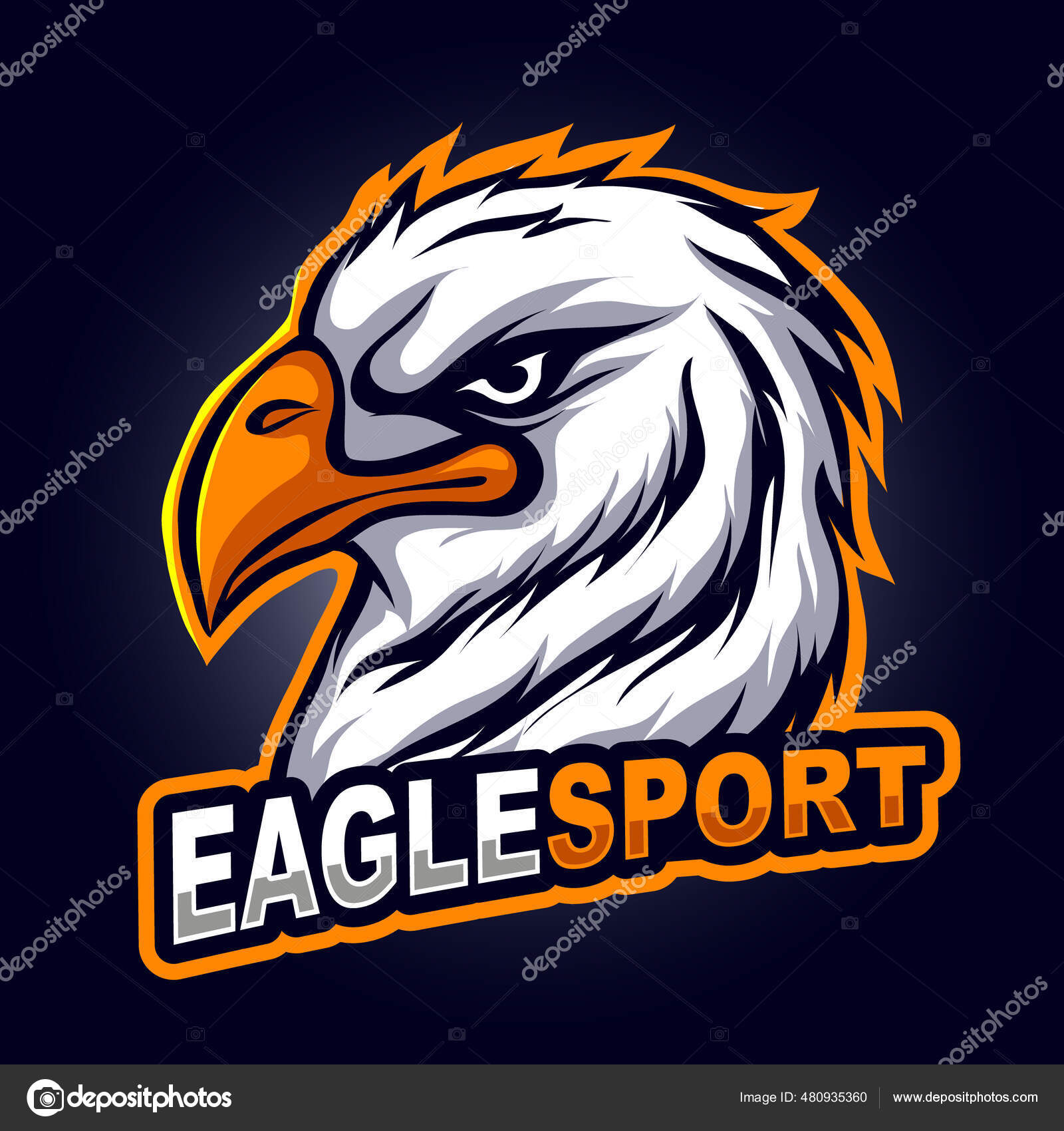 Design de logotipo de mascote eagles esport