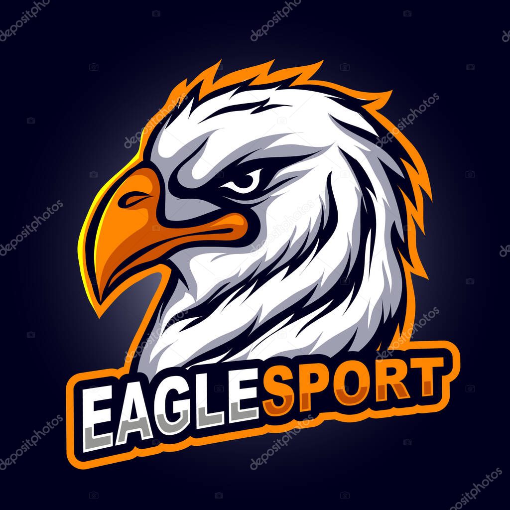 Head eagle angry mascot for sports and esports logo vector illustration