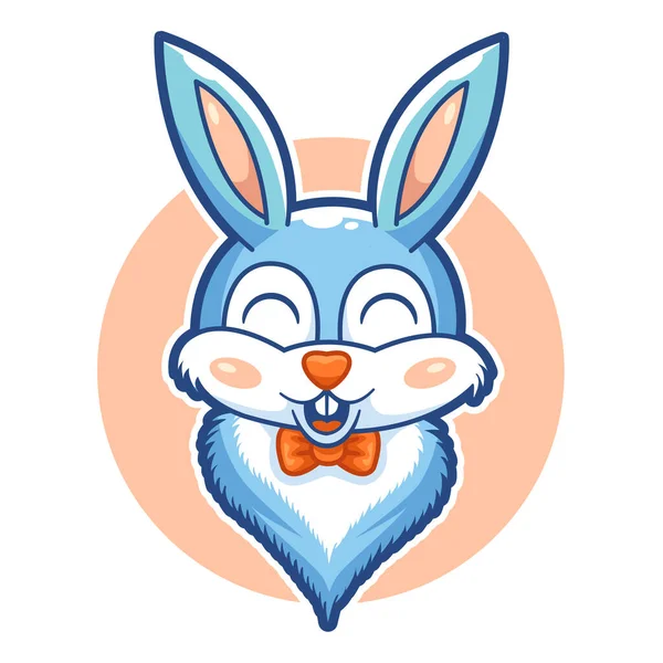 Head Bunny Cute Adorable Mascot Character — Stock Vector