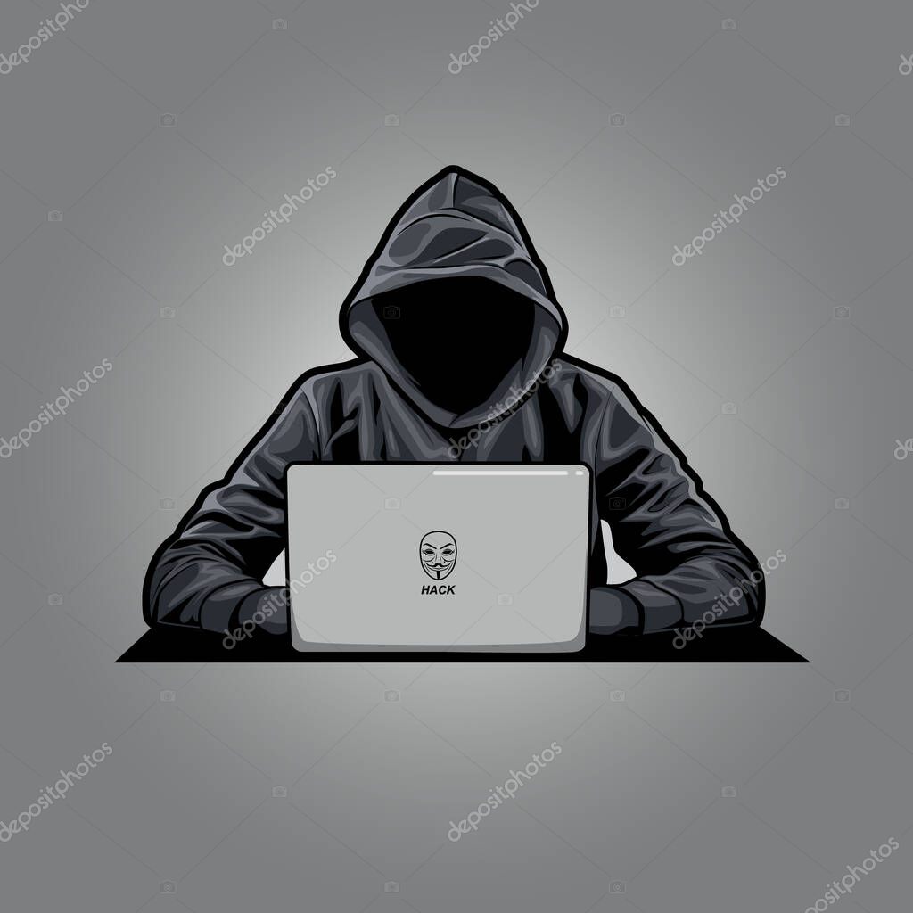 Dark hacker vector illustration