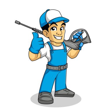 Çizgi film Baskı Makinesi İşçi Maskotu