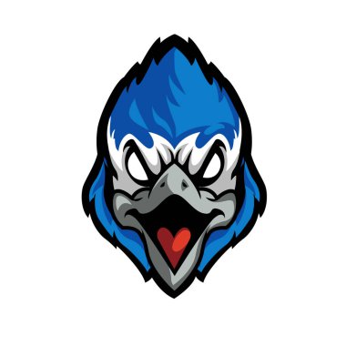 Vahşi Mavi Jay Maskot Spor ve Tasarım İllüstrasyonu