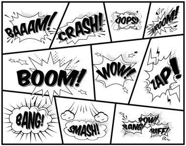 Comic Sound Efektleri. İyi ölçekleme. Mükemmel şeffaflık