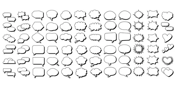 Charla Dibujos Animados Burbuja Nubes Habla Burbujas Pensantes Elementos Texto — Vector de stock