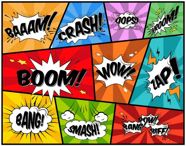 Comic Sound Effects Good Scaling Perfect Transparency — Stock Vector