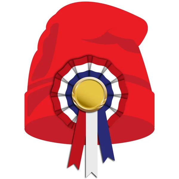Casquette Phrygienne Casquette Liberté Avec Cocarde Tricolore Bonnet Phrygien Prise — Image vectorielle