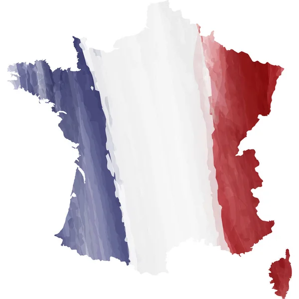 水彩三色の背景のフランスの地図 プリゼ バスティーユ14ジュレ 7月14日のバスティーユ 骨の肥えた国民だ フランス国民の日 フランスを参照 フランス革命 — ストックベクタ