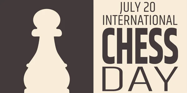 圣诞节贺卡 国际象棋棋子的轮廓 国际象棋日 7月20日 — 图库矢量图片