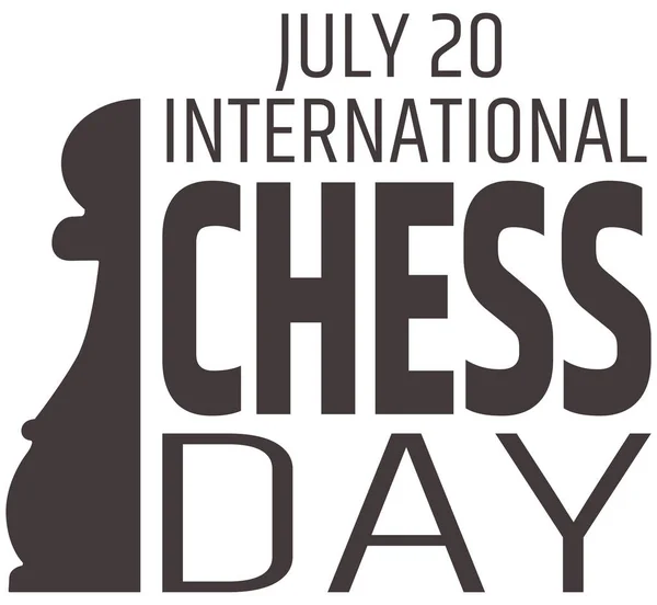 Chess Day Carte Voeux Silhouette Pion Échecs Journée Internationale Des — Image vectorielle