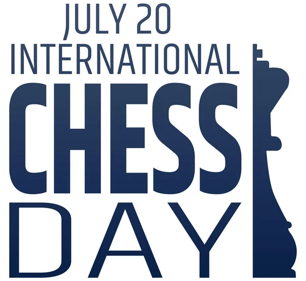 Chess Day Carte Voeux Silhouette Roi Des Échecs Journée Internationale — Image vectorielle