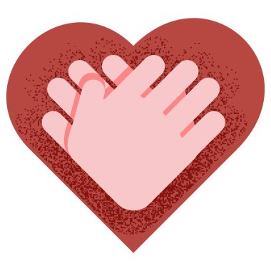 Self-care logo. Hands on heart. International self-care day clipart