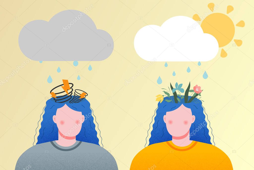 Two girls who try to care yourself. International self-care day