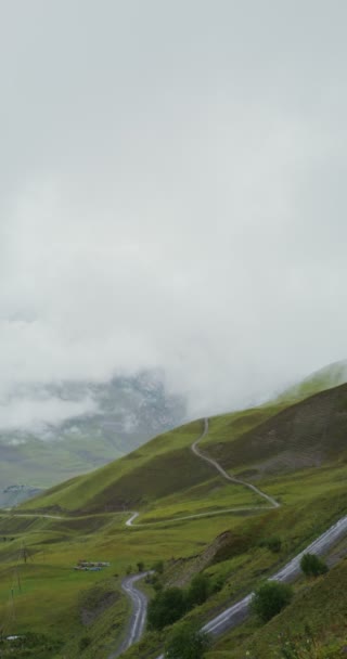 I pendii delle montagne sono ricoperti di vegetazione verde — Video Stock