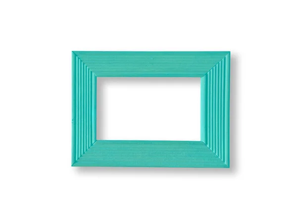 Quadro Imagem Madeira Azul Isolado Branco — Fotografia de Stock