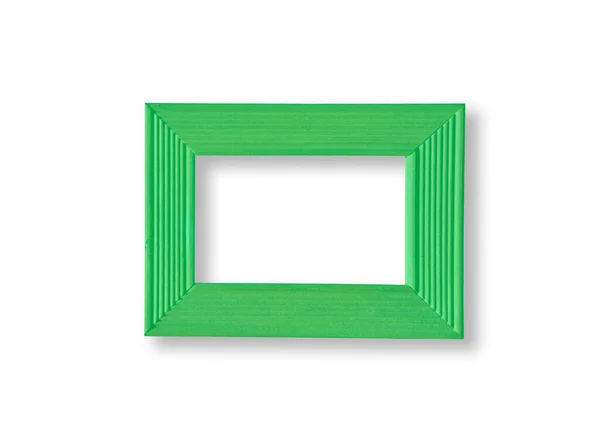 Quadro Imagem Madeira Verde Isolado Branco — Fotografia de Stock