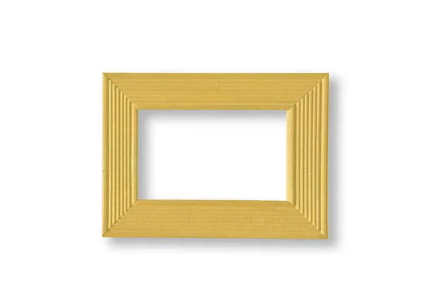 Quadro Imagem Madeira Amarelo Isolado Branco — Fotografia de Stock