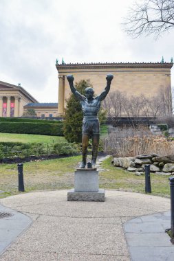Statue of rocky balboa in Philadelphia clipart