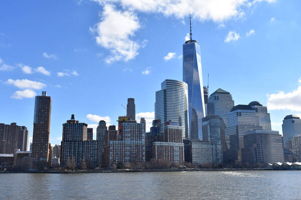 View of the city skyline New York in a beatiful day