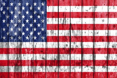 Amerika Birleşik Devletleri bayrağı boyalı ahşap çerçeve