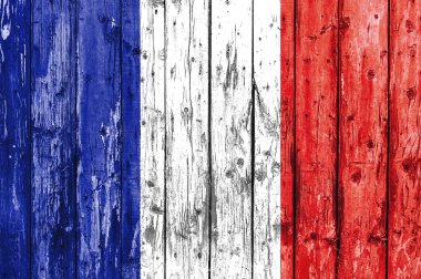 vlag van Frankrijk geschilderd op houten frame