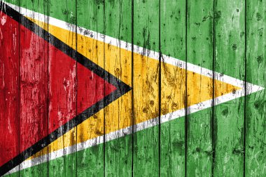 ahşap çerçeve boyalı guyana Cumhuriyeti bayrağı