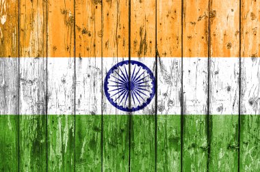 boyalı ahşap çerçeve Hindistan bayrağı