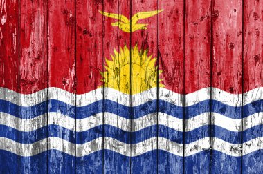 ahşap çerçeve boyalı kiribati Cumhuriyeti bayrağı