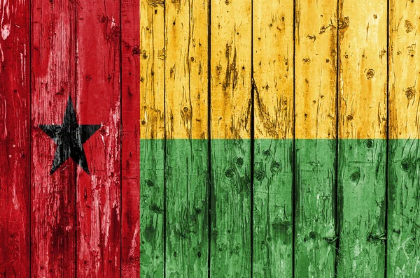 Σημαία της Γουινέας Μπισάου ζωγραφισμένα πάνω σε ξύλινο σκελετό — Φωτογραφία Αρχείου