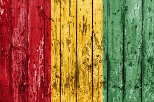 Flaga Gwinei malowane na drewnianej ramie — Zdjęcie stockowe