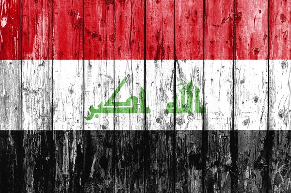 Flag of Iraq painted on wooden frame — Stock Photo, Image