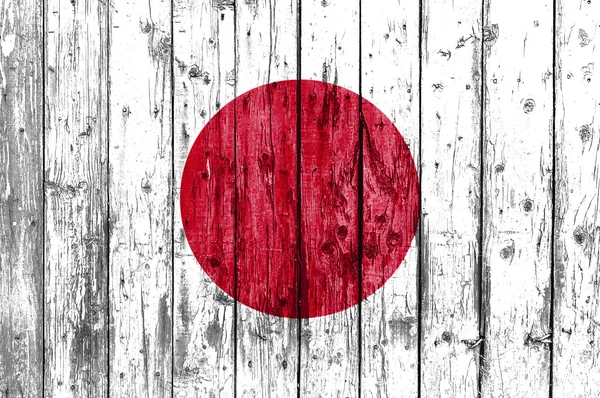 Флаг Японии раскрашен на деревянной раме — стоковое фото