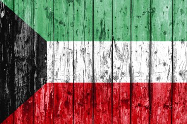 Kuveyt bayrağı boyalı ahşap çerçeve