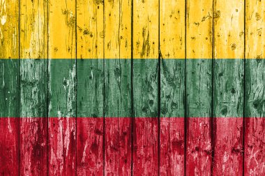 ahşap çerçeve boyalı Litvanya bayrağı