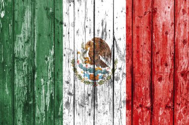 Meksika bayrağı boyalı ahşap çerçeve