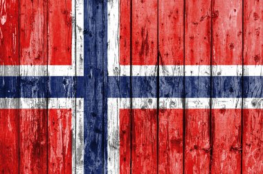 Norveç bayrağı boyalı ahşap çerçeve
