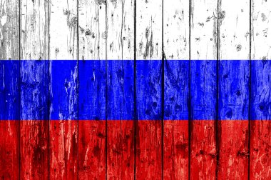 boyalı ahşap çerçeve Rusya bayrağı
