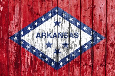 Arkansas bayrağı ahşap çerçeveye boyanmış